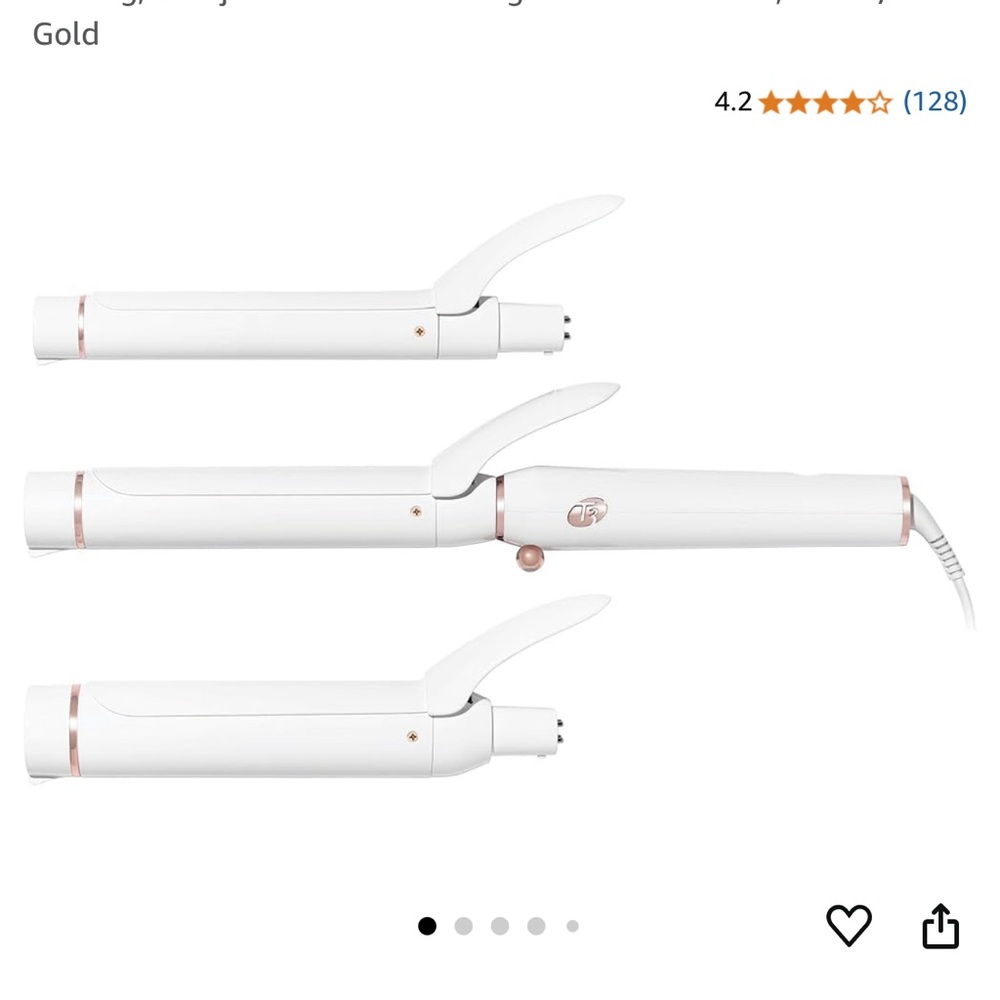 T3 White Curling Iron Set 1 inch, 1.25 inch 1.5 inch interchangeable